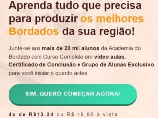 Curso Completo de Bordado 100 em vdeo aulas Paulo Afonso BA Cursos no 328353512 