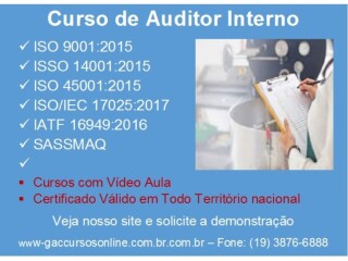 Curso online Auditor Interno da Norma ISO [***] Criciuma SC cursos tcnicos enfermagem esttica profissionalizantes [***] 