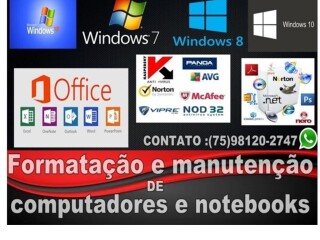 Formataco e manutenco de computadores e notebooks Feira de Santana BA Assistncia tcnica e conserto de eletrnico no 322944465 