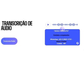 Transcrição de Áudio em português Brasileiro. Cuiabá Sul - Serviços especializados 