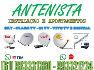 Antenista Asa Norte Sky - Parabólica - Claro Tv Asa Norte - Profissionais liberais 